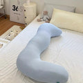 Coussin de grossesse en U 130 cm en polyester bleu clair pour soutien du corps