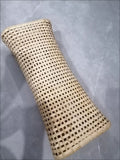 Coussin rectangulaire 45 x 15 cm en bambou tressé beige pour repos ferme