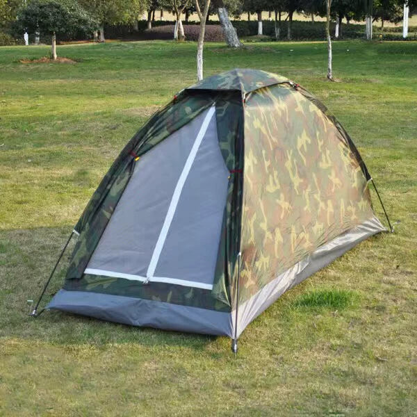 Tente de camping 200 x 150 x 110 cm camouflage en polyester pour 2 personnes