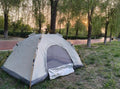 Tente de camping 210 x 150 x 110 cm en tissu synthétique gris avec arceaux
