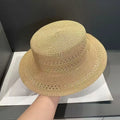 Chapeau taille unique en fibres tressées beige à large bord style estival