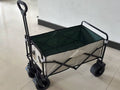 Chariot pliant 90 x 50 x 100 cm en acier et tissu vert foncé beige pour transport extérieur